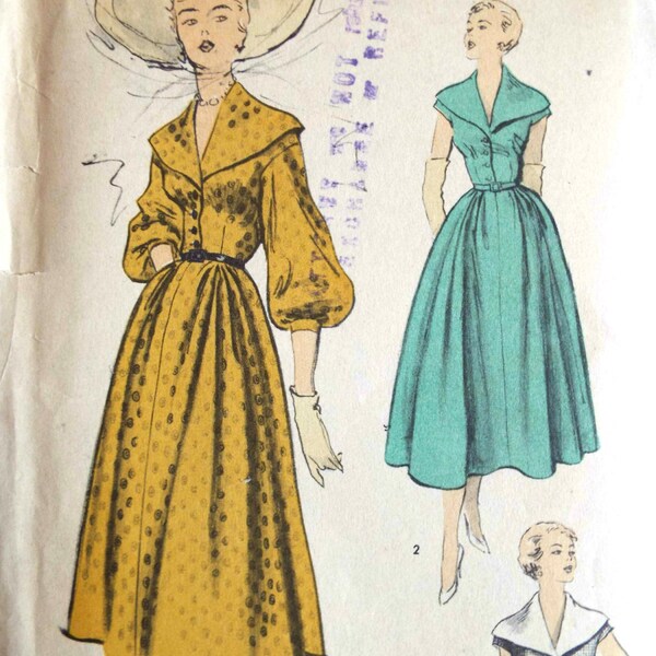 Vintage 1950s Advance Sewing Pattern 5470 Wide Collar Push Up Sleeves B 30 Free UK Postage