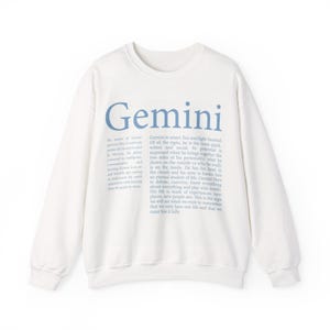 Gemini Floral Crewneck Sweatshirt | Astrology Gift, Horoscope Apparel, Birthday Present, Zodiac Fashion, Minimalist Sweatshirt