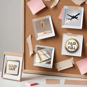 Manifest & Wealth Icon Pack | 14 Transparent PNGs | Money, Luxury, Boss Babe, Vision Board Stickers | Digital Download