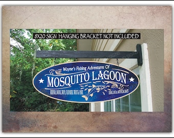 Saltwater Snook - Mosquito Lagoon - Fishing Fisherman Gift Family Name Custom Personalized Exterior Painted Sign