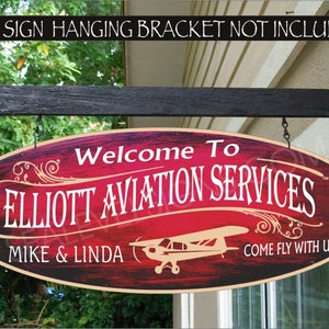 Airplane Pilot Gift Family Name Custom Personalized Sign