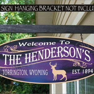 Deer Hunting Hunter Gift Custom Personalized Painted Sign