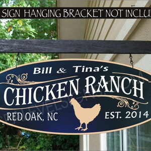 Chicken Coop, Ranch, Farm Eggs Free Range Chicks Rooster Custom Personalized Painted Sign
