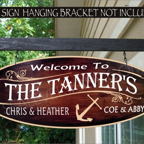 Boat Dock Boat Anchor Captains Gift Sign Family Name Custom Etsy