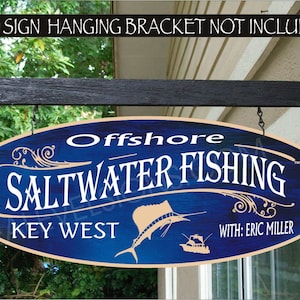Saltwater Fishing Fisherman Gift Family Name Custom Personalized Sign