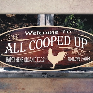 Chicken Coop Sign Family Name Custom Personalized Painted Signs