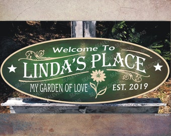 Flower Garden Daisy, Garden Of Love, Marker Gift For Mom Mothers Grandma Name Custom Personalized Exterior Painted Sign