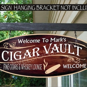 Cigar Man Cave | Smoker Gifts | Cigar Gifts |Custom Personalized Painted Sign