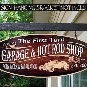 Garage And Hot Rod Shop Speed Shop Street Rod Man Cave Gift Family Name Custom Personalized Sign AUTO 912