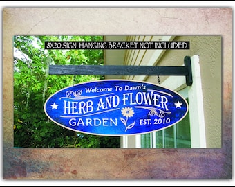 Flower Garden Daisy, Herb & Flower Garden, Garden Marker Gift For Grandma, Mothers Day Gift For Mom, Personalized Exterior Painted Sign