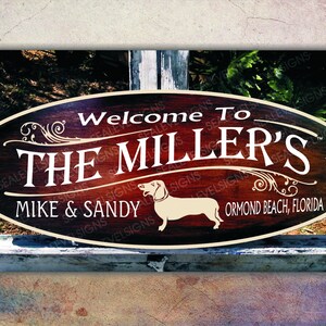 Dachshund Dog Lover Custom Personalized Painted Exterior Sign