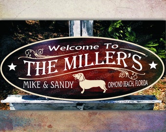 Dachshund Dog Lover Custom Personalized Painted Exterior Sign