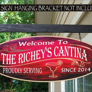 MARGARITA GLASS Cantina Bar Tavern Pub Kitchen Man Cave Gift Family Name Custom Personalized Sign