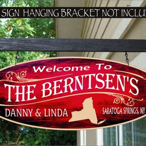 NEW YORK STATE Home Grown Family Name Custom Personalized Sign