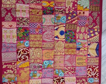 Traditional Ethnic Method Hand Embroidered With Patches Work Cotton Wall Decor Wall Hanging