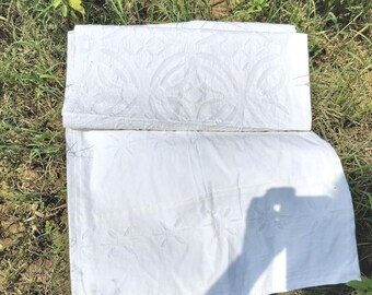 Applique Cotton Cut-Work Hand Stitch Kantha Work Dining Decor Table Runner,Table Linen