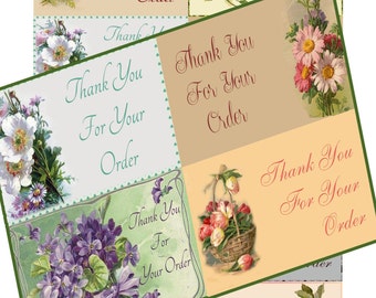 Elegant Style THANK YOU cards Digital  images 422 to print. Scrapbooking, cards, Etsy shop owners to include with orders  instant DOWNLOAD