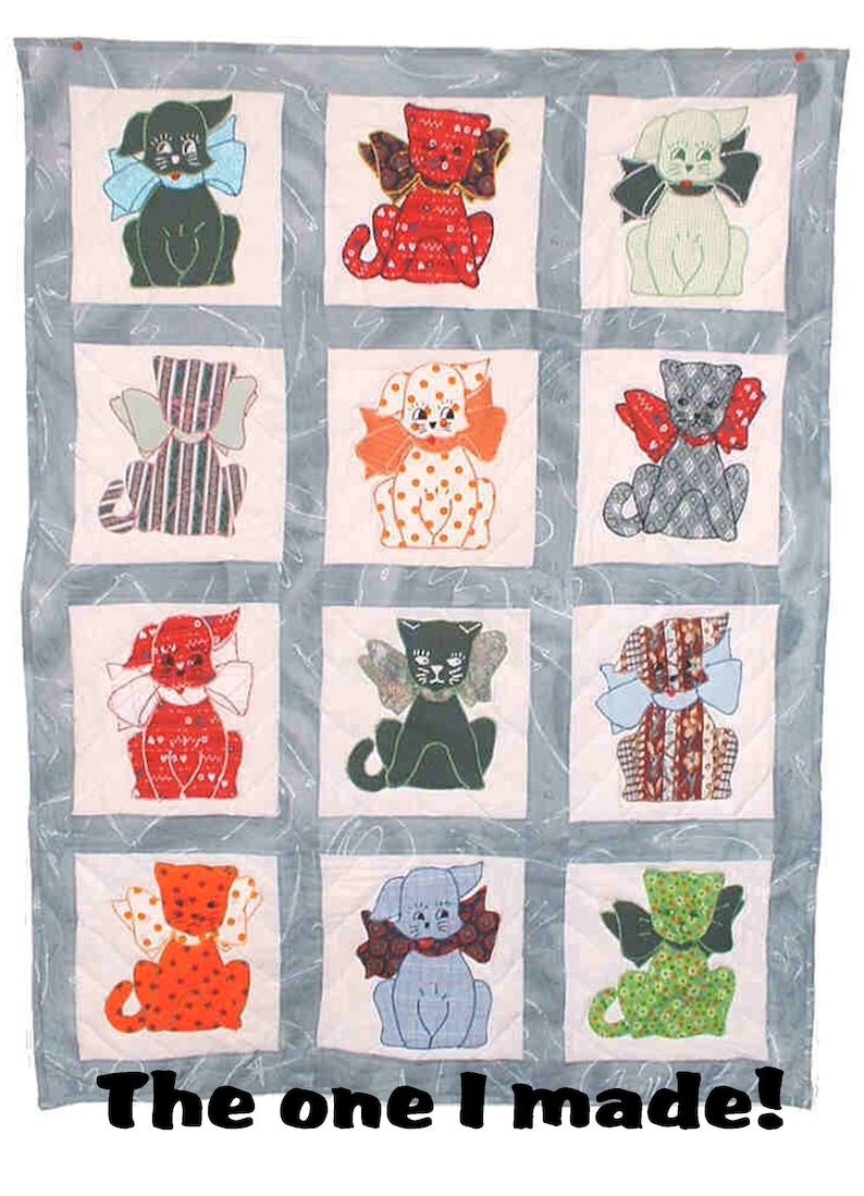 Gingham Dog plus Calico Cat Vintage PDF QUILT PATTERN Etsy