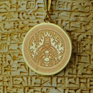 Hades Necklace Lord of the Underworld Pendant Dark Mythology Medallion Death Power Symbol Gold & Silver