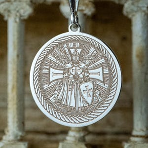 Knight Templar Pendant: Masonic Amulet Necklace, Chivalry Jewelry
