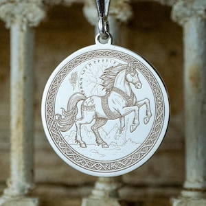 Sleipnir Horse Pendant: Viking Odin Steed, Sterling Silver