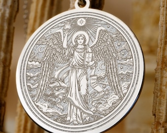 Collana della Saggezza dell'Arcangelo Uriel - Ciondolo Angelo in Argento - Gioielli di Protezione Spirituale