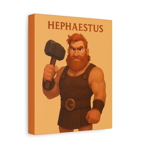 Animation-Style Hephaestus Art Print - Greek God of Fire & Forge | Mythology Wall Decor | Blacksmith Poster | 8x10