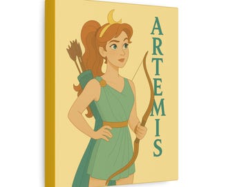 Animated-Inkspired Artemis Art Print | Greek Goddess of the Hunt | Mythology Wall Decor 8x10
