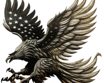 Cuadro decorativo de pared con águila patriótica grabada en 3D: Decoración con orgullo americano