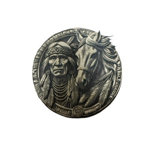 Native Indian American Warrior w Horse