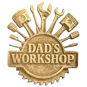 Dad’s Workshop 3D Illusion Engraved Sign – Garage Decor, Father’s Day Gift, Woodworking Shop Wall Art, DADS Workshop