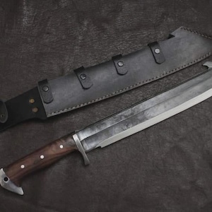 Custom Handmade Carbon Steel Blade Tactical Machete Knife| Hunting Knife Camping
