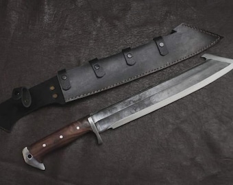 Benutzerdefinierte handgefertigte Kohlenstoffstahlklinge Taktisches Machetemesser | Jagdmesser Camping