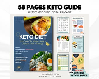 Keto Diet Guide Ketogenic Planner Ketogenic Diet Grocery List Keto Food List Keto Menu Planner Keto Plan for Weight Loss Tracker
