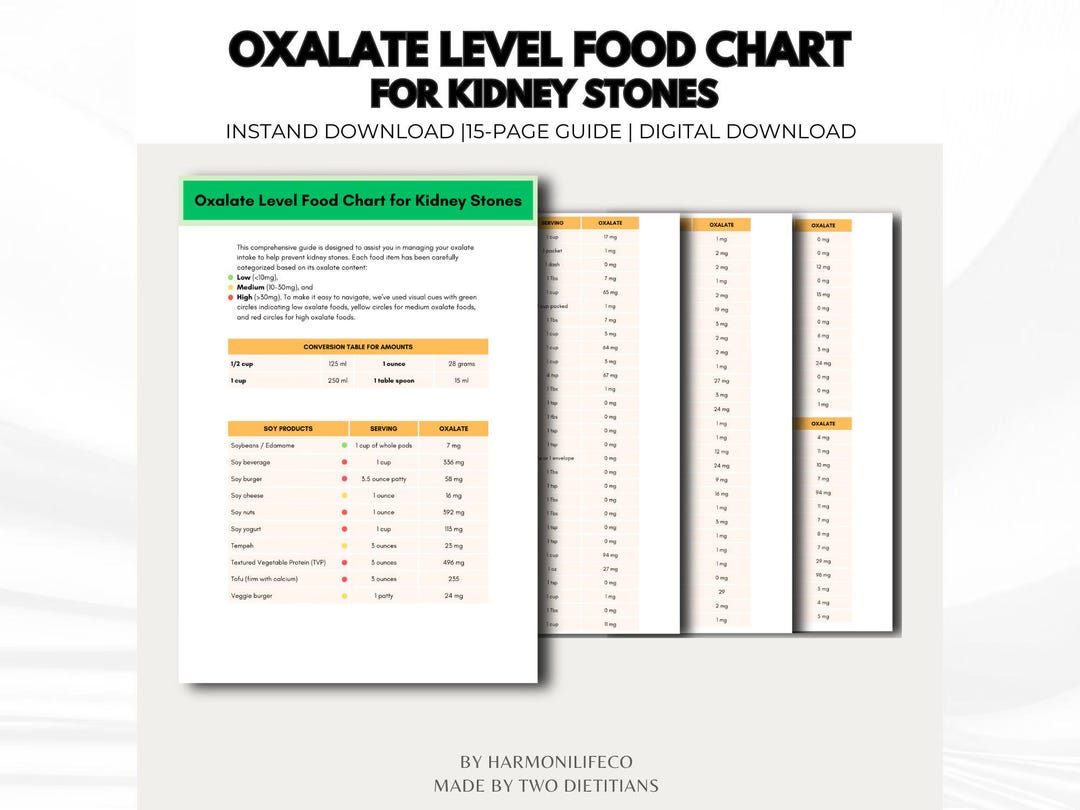 Low Oxalate Food List for Kidney Stones, Renal Diet Meal Planning ...