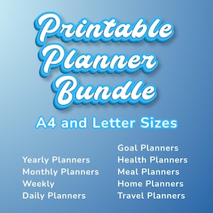 40+ Printable Planner Bundle: Daily, Weekly, Monthly, Yearly (A4/Letter Size) (Digital Download)