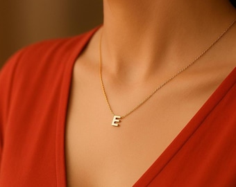 Buchstabenkette, minimalistische Halskette, Sterling Silber, Initialenkette, Goldkette, Namenskette, Silberkette, personalisierte Halskette