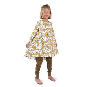 T-shirt dress sewing pattern, size range 6-14 years, modern dress pattern, BTK010