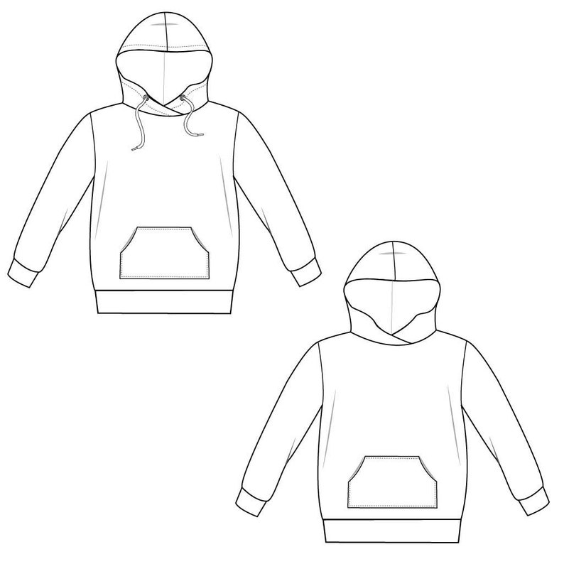 Kids hoodie sewing pattern easy instructions in photo | Etsy