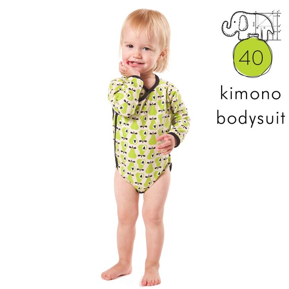 Kimono bodysuit pdf pattern // photo tutorial // Preemie to 3T Etsy