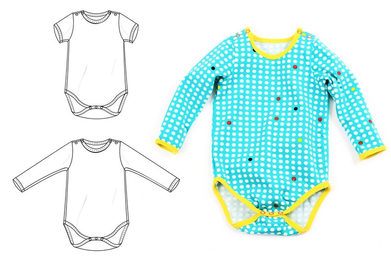 Baby Bodysuit Sewing Pattern // Photo Tutorial // Short and Etsy