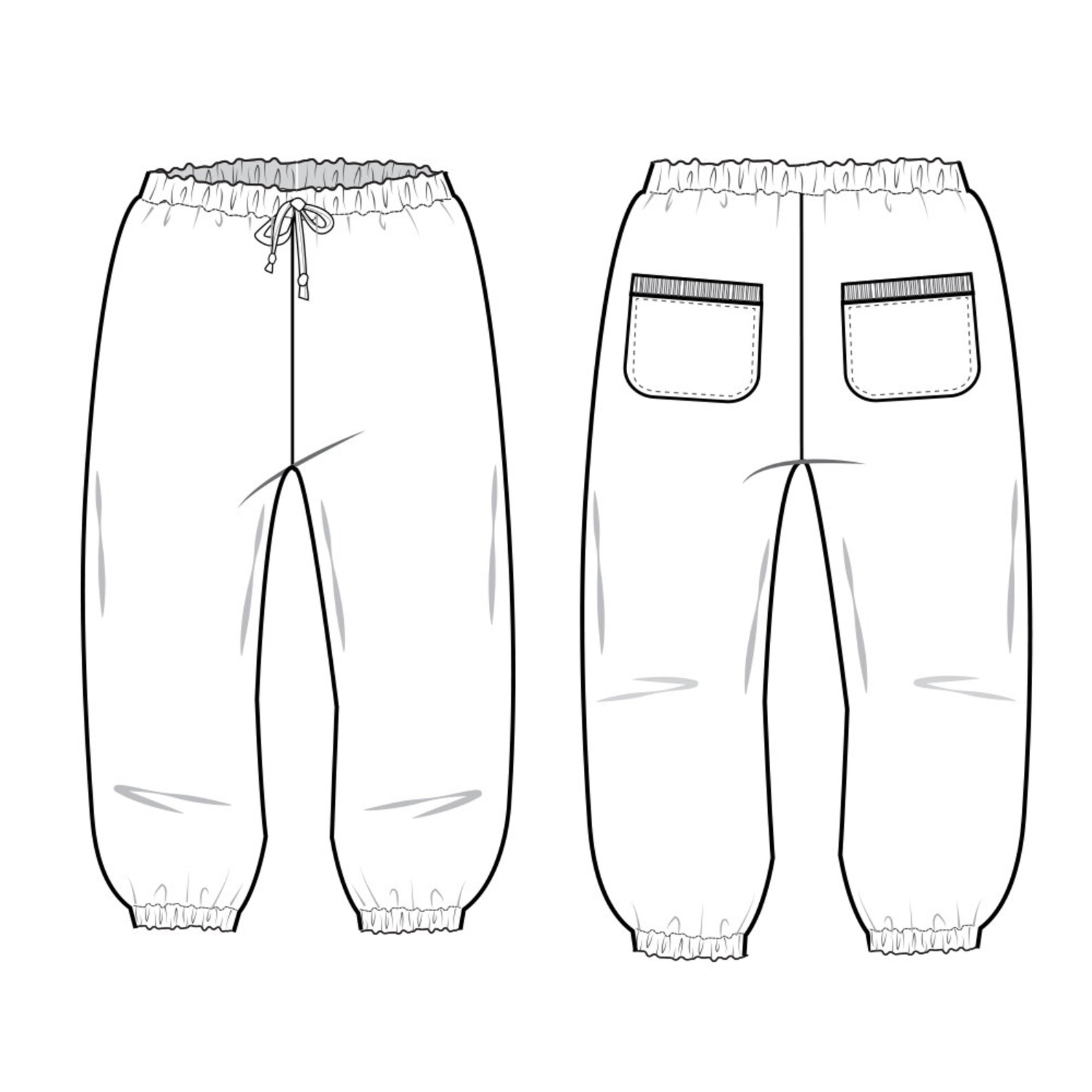 Retro sweatpants sewing pattern // pdf download // 0-3m to | Etsy