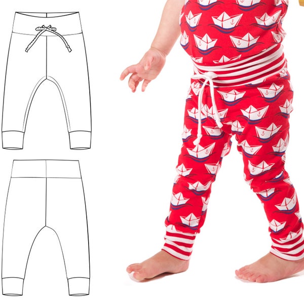 Baby leggings pattern pdf // photo tutorial // sizes Preemie-6T //  optional drawstring waist // #22