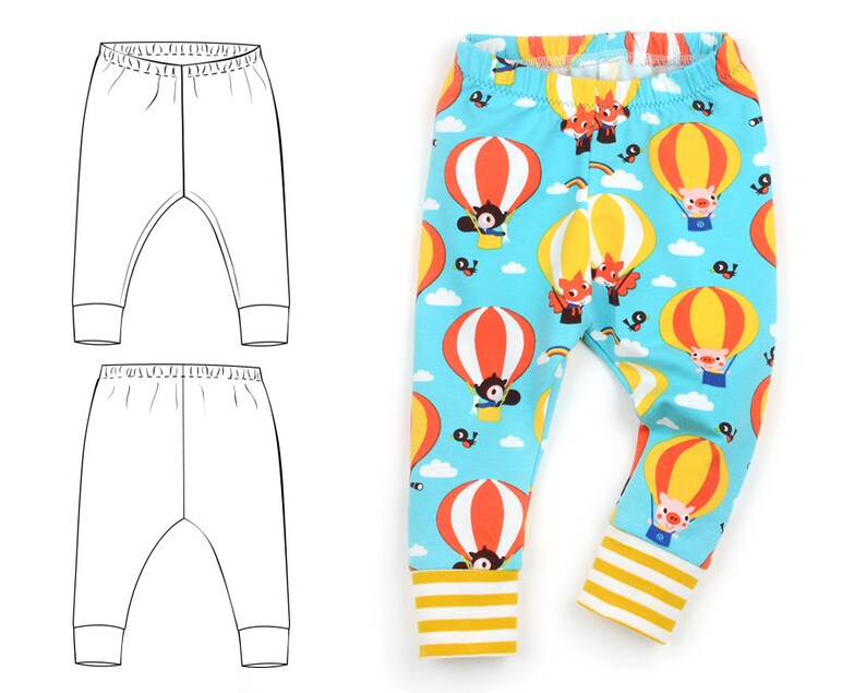 Baby leggings pdf pattern with cuffs // photo tutorial // | Etsy