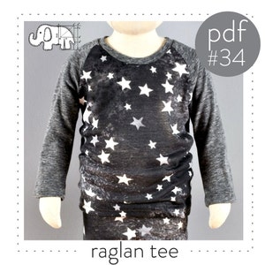 Raglan shirt pattern // pdf download // photo tutorial // long and short sleeve // 0M-6T // #34