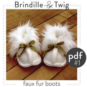 Faux fur boot sewing pattern // pdf download // Newborn to 12M // #1