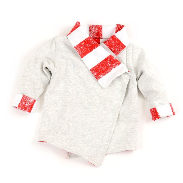 Reversible wrap cardigan sewing pattern // photo tutorial // instant download // Preemie-6T // #59