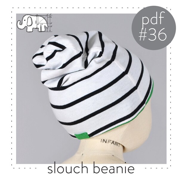 Baby slouchy beanie pattern // pdf download with photo tutorial // reversible // sizes Preemie-6T // #36