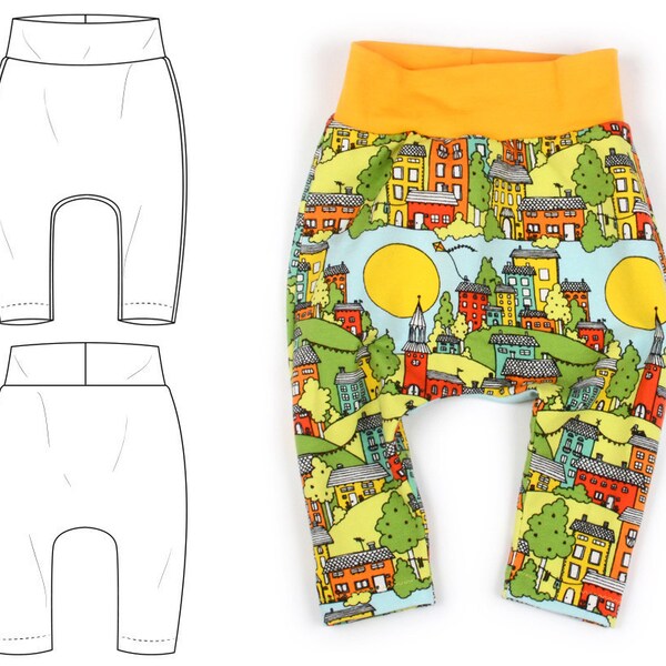 Harem pants pdf sewing pattern // digital download // photo tutorial // preemie to 6T // #71