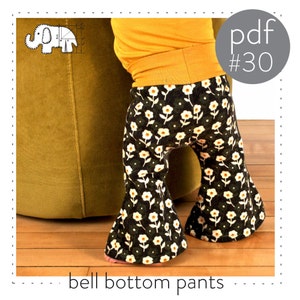 Kids bell bottoms pdf sewing pattern // photo tutorial // 0M-6T // #30